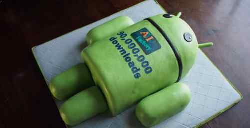 Android 90,000,000 downloads cake